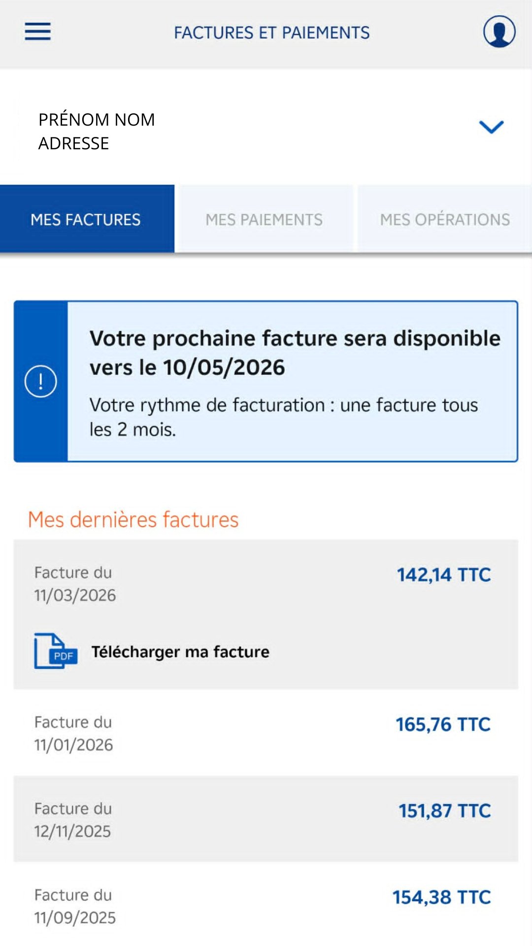 EDF & moi : mes factures