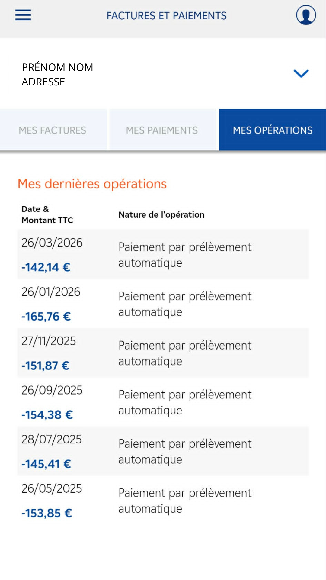 EDF & moi : mes opérations