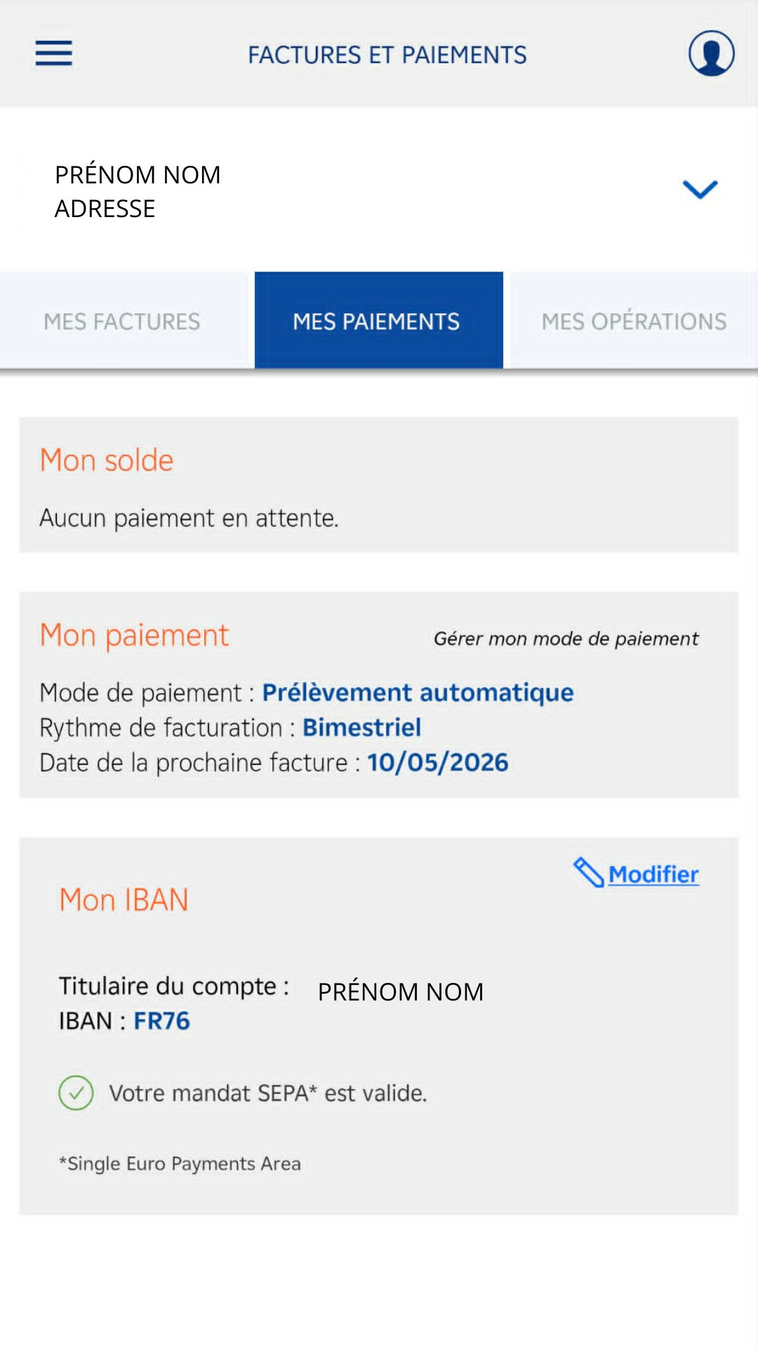 EDF & moi : mes paiements