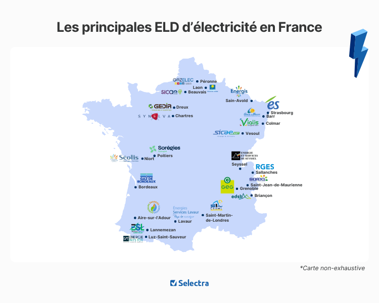 carte des ELD électricité en France