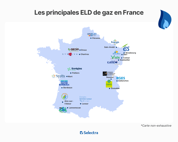 carte des ELD gaz en France