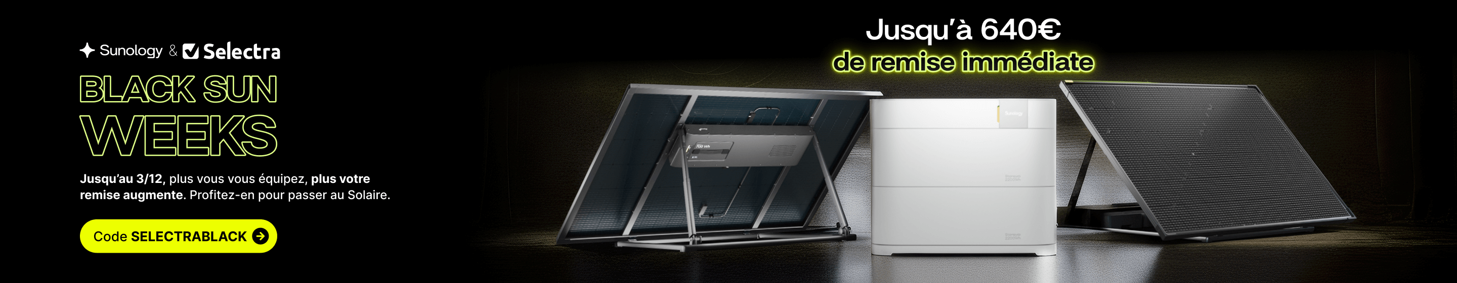 Black Friday solaire Sunology, panneaux solaires et batterie 