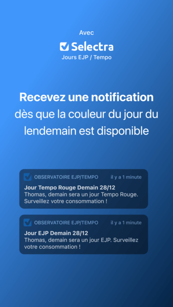 Recevez une alerte la veille pour le lendemain avec la couleur du jour