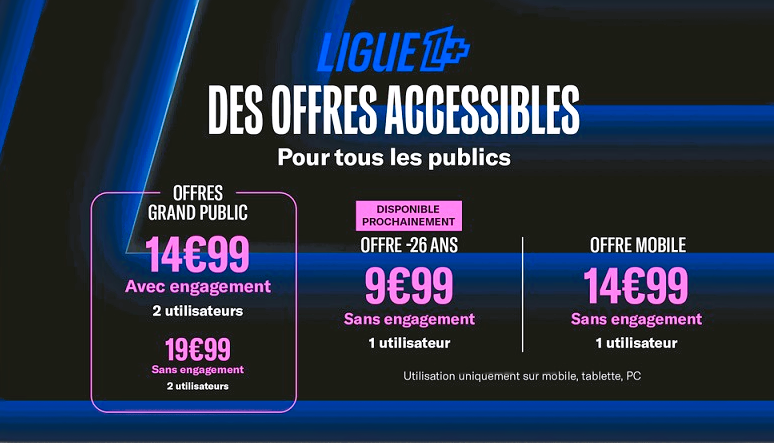 tarif ligue 1+
