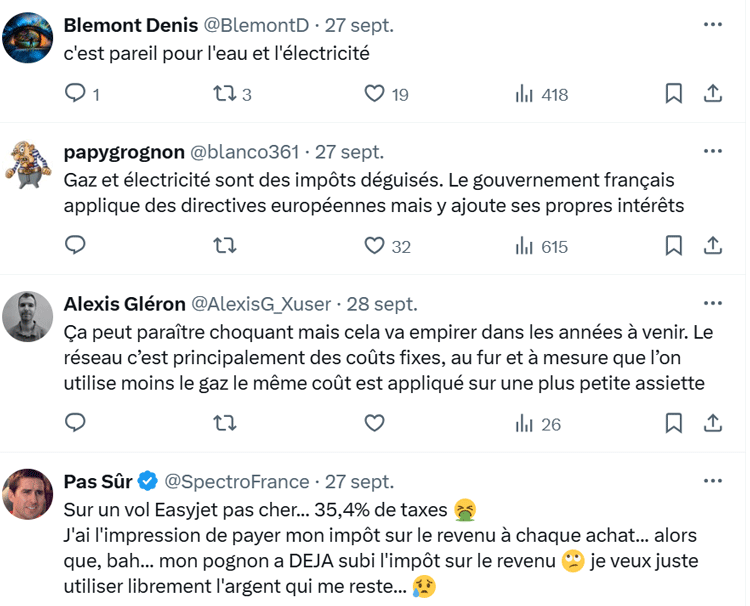 exemples de réponse au sujet de l'arnaque de la facture de gaz