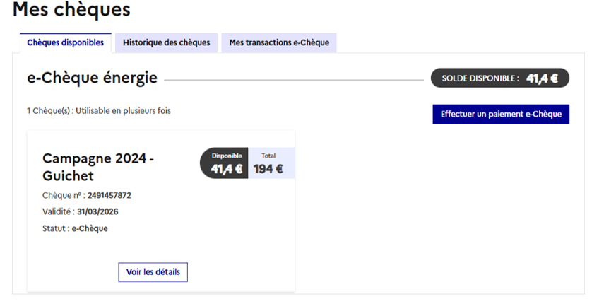 Exemple de e cheque energie