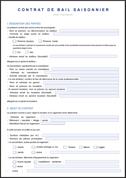contrat location saisonnière pdf