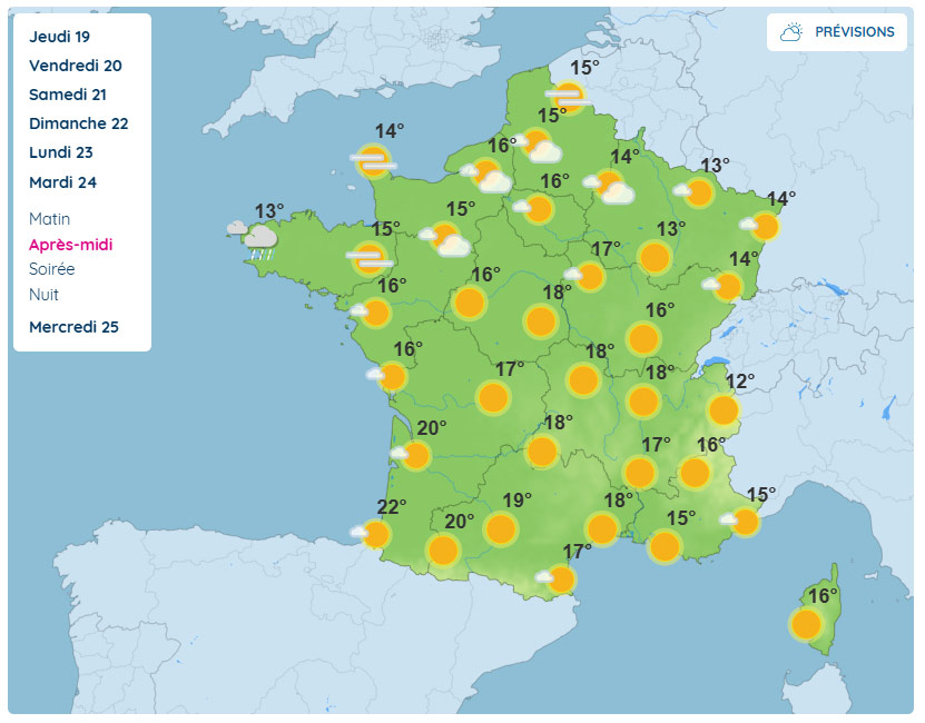 Prévision Météo Mardi 24 février 2026