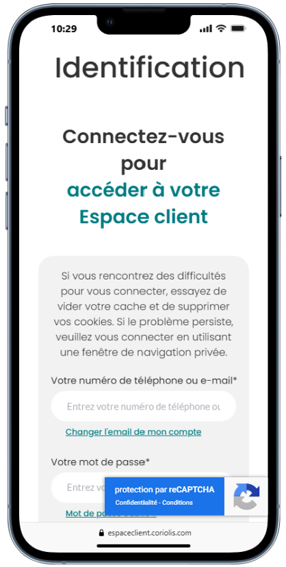 Espace client Coriolis