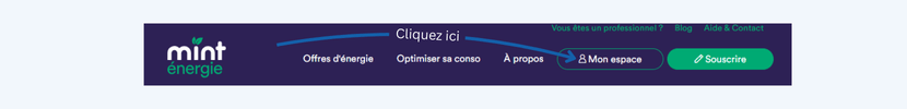 Accès à l'espace client Mint Énergie depuis le site du fournisseur