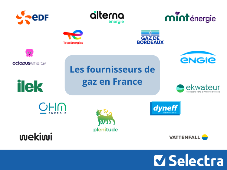 les logos des fournisseurs de gaz en France