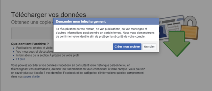 Créer mon archive Facebook