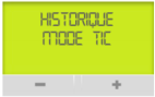 Ecran Linky affichage Historique mode TIC