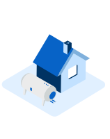 Maison avec citerne de gaz