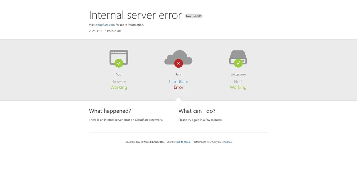 Message Internal server error