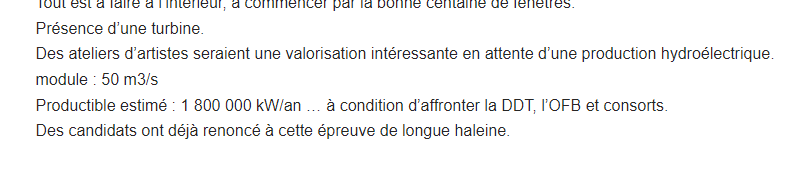Extrait d'une annonce de vente de moulin à eau