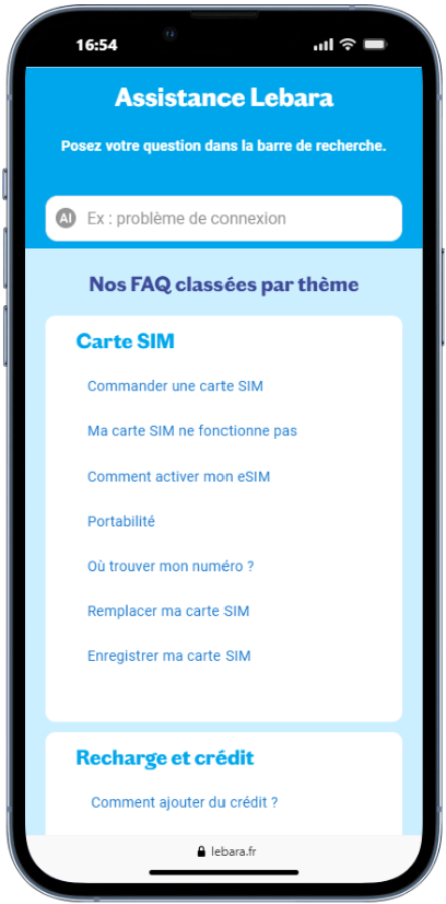 Assistance en ligne Lebara