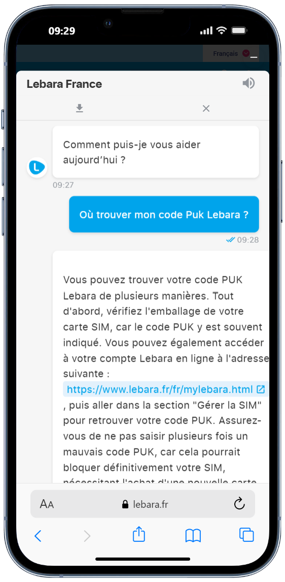 Chat en ligne Lebara