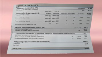 Consommation de gaz : 7,56 €. Facture totale : 77,96 €. Où est l'arnaque ?