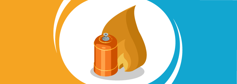 Bouteille de gaz et symbole orange