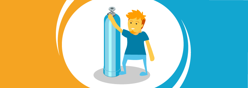 Homme et bouteille de gaz