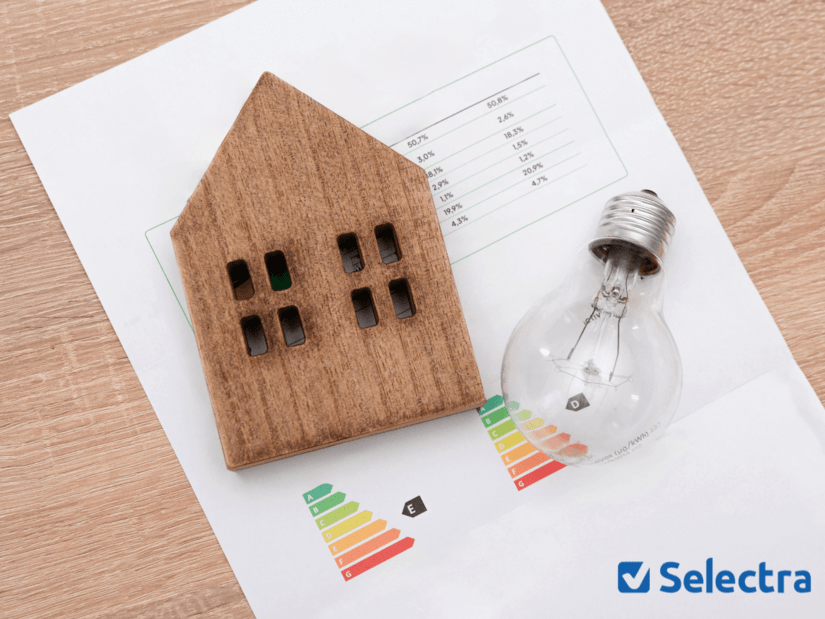 Maquette de maison en bois et ampoule posées sur un document DPE, illustrant la réouverture de MaPrimeRénov' 2026