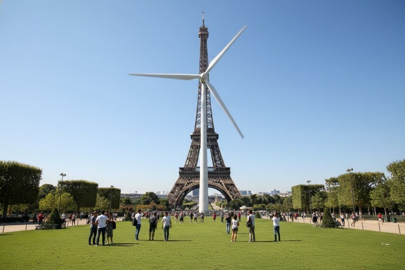 Paris : Emmanuel Grégoire va construire une éolienne géante devant la Tour Eiffel